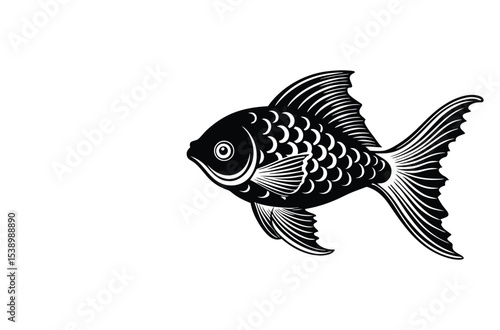 Fishing logo. Bass fish club emblem. Fishing theme vector illustration. Isolated on white Background