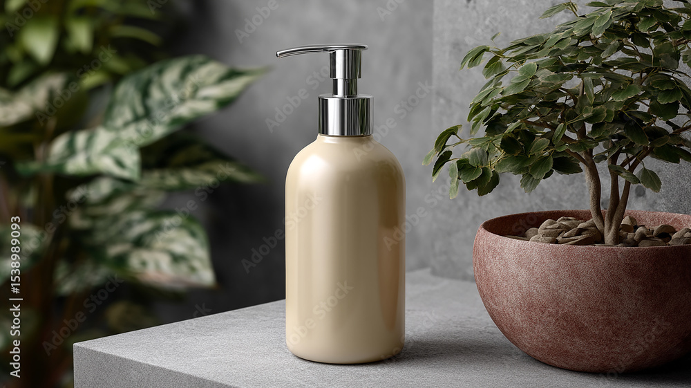 Minimal Hand Soap Dispenser Mockup on Soft Light Beige Background – Clean and Elegant Bathroom Product Display Minimal Hand Soap Dispenser Mockup on Soft Light Beige Background – Clean and Elegant Bathroom Product Display
