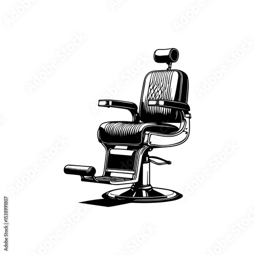 Barber chair illustration on white background. Design element for poster, emblem, sign, badge. Vector illustration