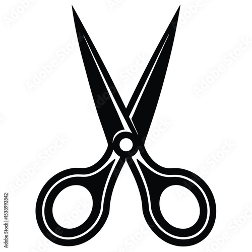 Black Silhouette Scissors Icon - Cutting Tool