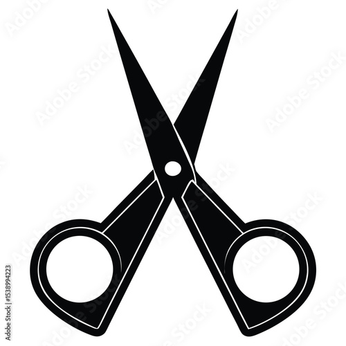 Black Silhouette Scissors Icon - Cutting Tool