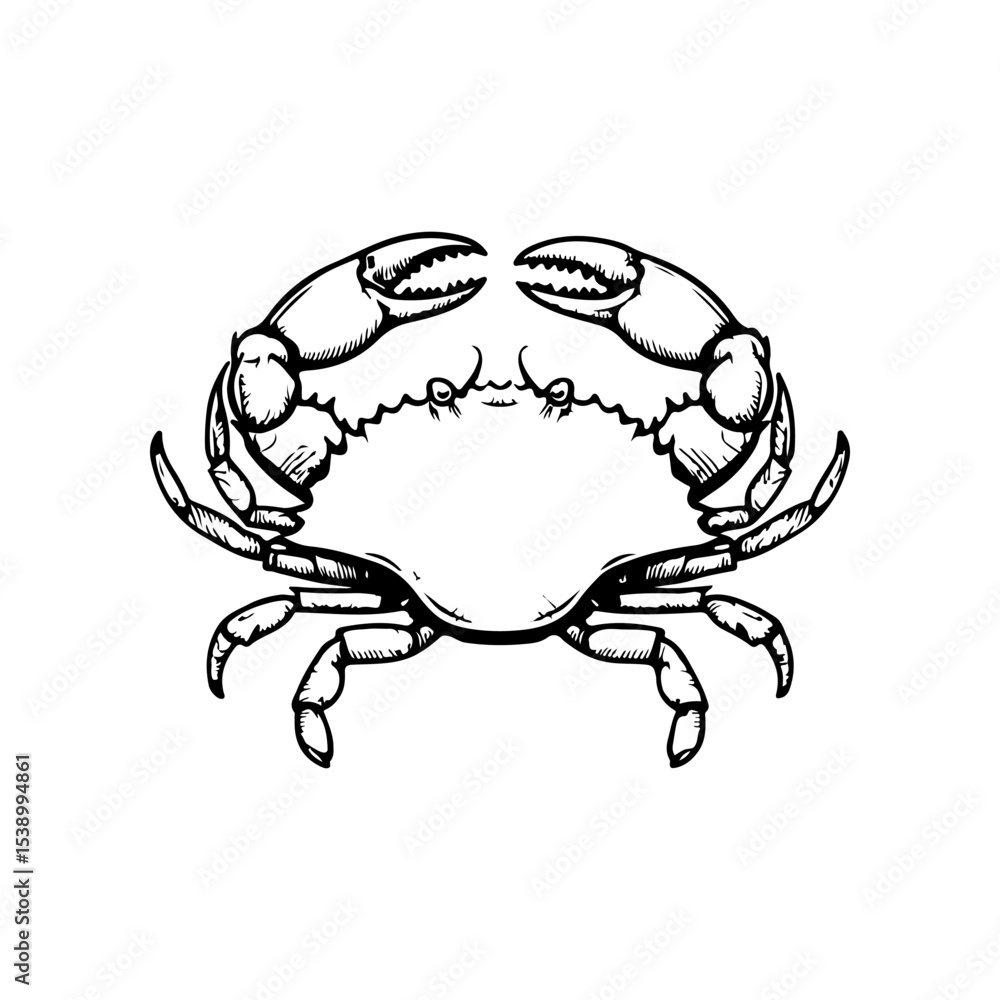 Fototapeta premium Crab icon isolated on white background. Design elements for logo, label, emblem, sign. Vector illustration