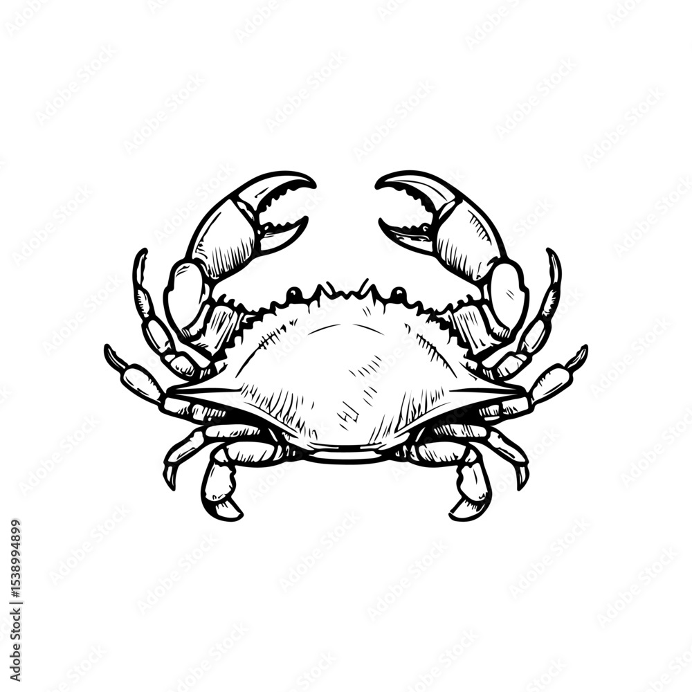 Fototapeta premium Crab icon isolated on white background. Design elements for logo, label, emblem, sign. Vector illustration