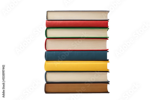 Neat stack of colorful hardback books