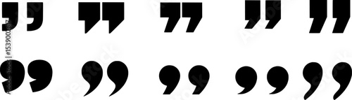 Set of quote marks, quotes icon vector sign design