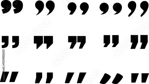 Set of quote mark, quotes icon vector sign design