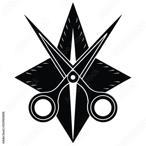 Black Silhouette Scissors Icon - Cutting Tool
