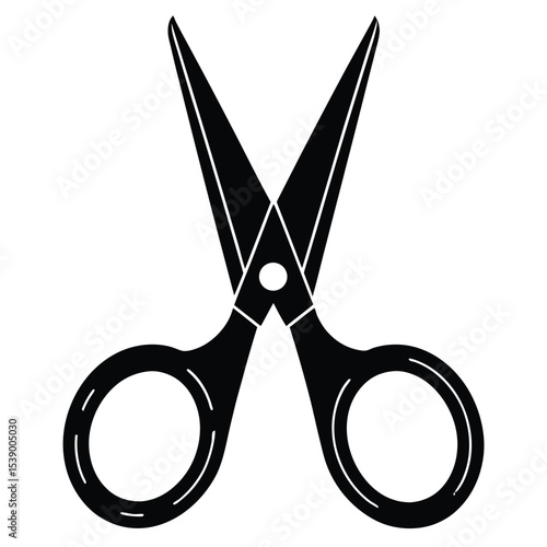 Black Silhouette Scissors Icon - Cutting Tool