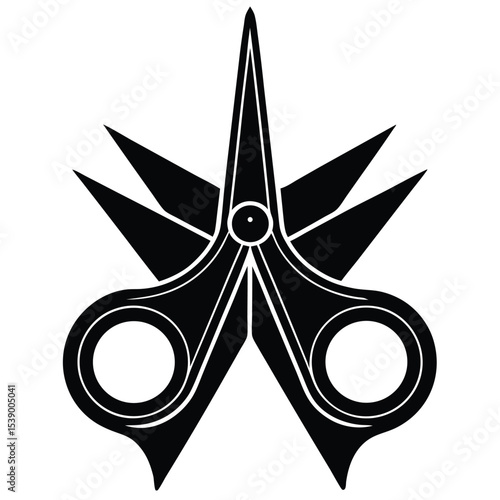 Black Silhouette Scissors Icon - Cutting Tool