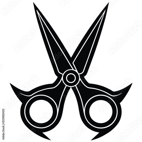 Black Silhouette Scissors Icon - Cutting Tool