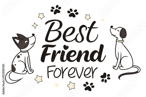 Cute cartoon best friend forever design