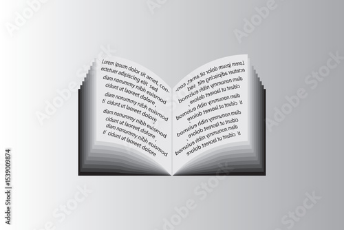 Open book icon set in 3d collection. School icon set isolated on white background. Containing classroom, students and teacher, e-learning, study, diploma icons set collection. Vector illustration.