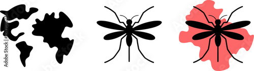 Mosquito borne diseases worldwide prevention and control malaria dengue fever zika virus global health editable stock vector illustration