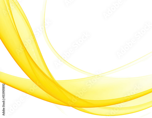 Elegant Yellow Waves on a Black Background for Modern Design and Art Inspiration on transparent background