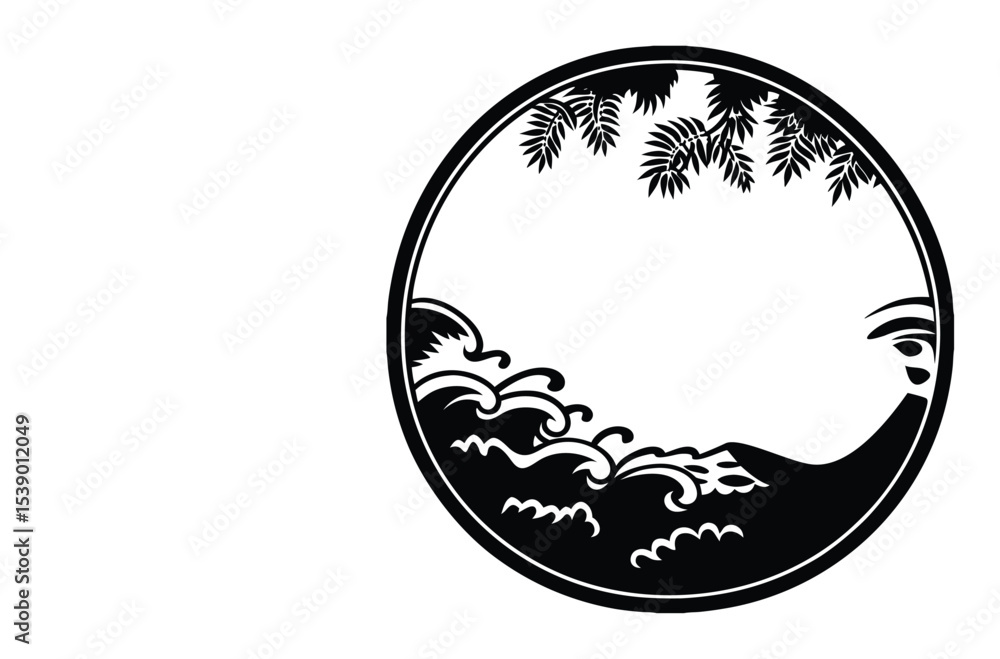 Empty Glass Fish Bowl with Aquatic Plants – Vector Illustration Empty Glass Fish Bowl with Aquatic Plants – Vector Illustration