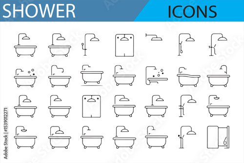 Simple Bathroom and Water Icons for Web and Mobile App Development