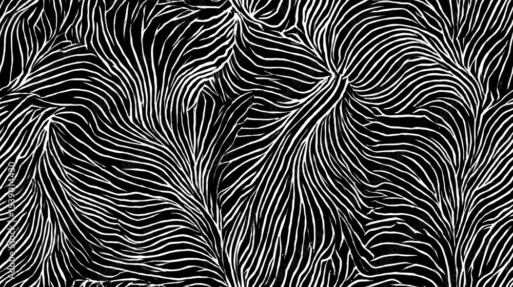 Abstract black and white flowing pattern Abstract black and white flowing pattern
