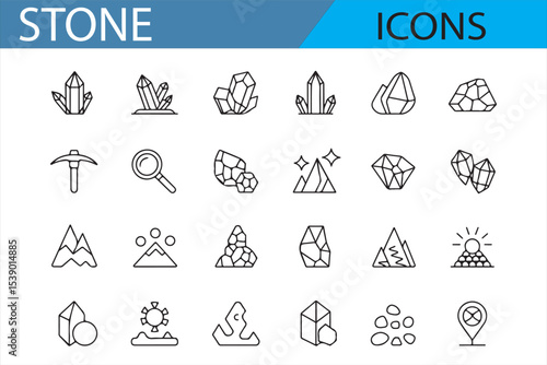 Nature and Rock Icons for Environmental and Geology Applications