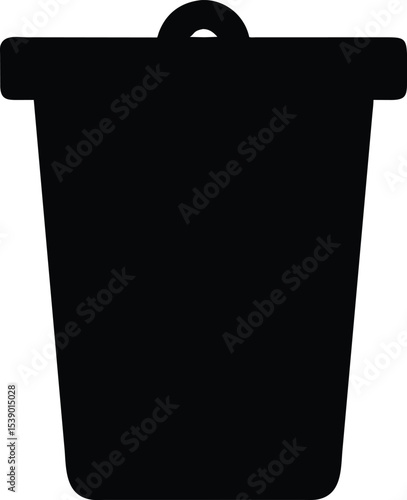 Trash Can Silhouette Simple, Clean Waste Bin Icon Design