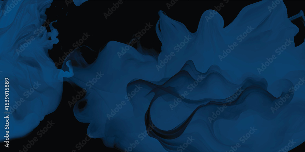 Obraz premium Curving fluid blue forms blending into a shadowy abstract background