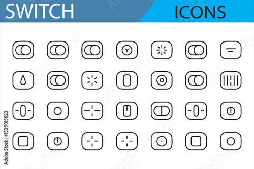 Flat Minimalist Switch Icons for Mobile and Web Applications

