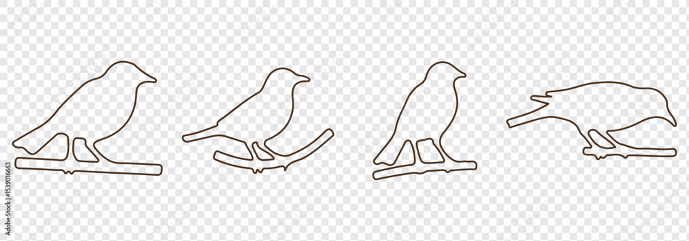 Obraz premium Birds icon set. fly illustration sign collection. nature symbol. Bird's black silhouettes set. bird silhouettes on white background.