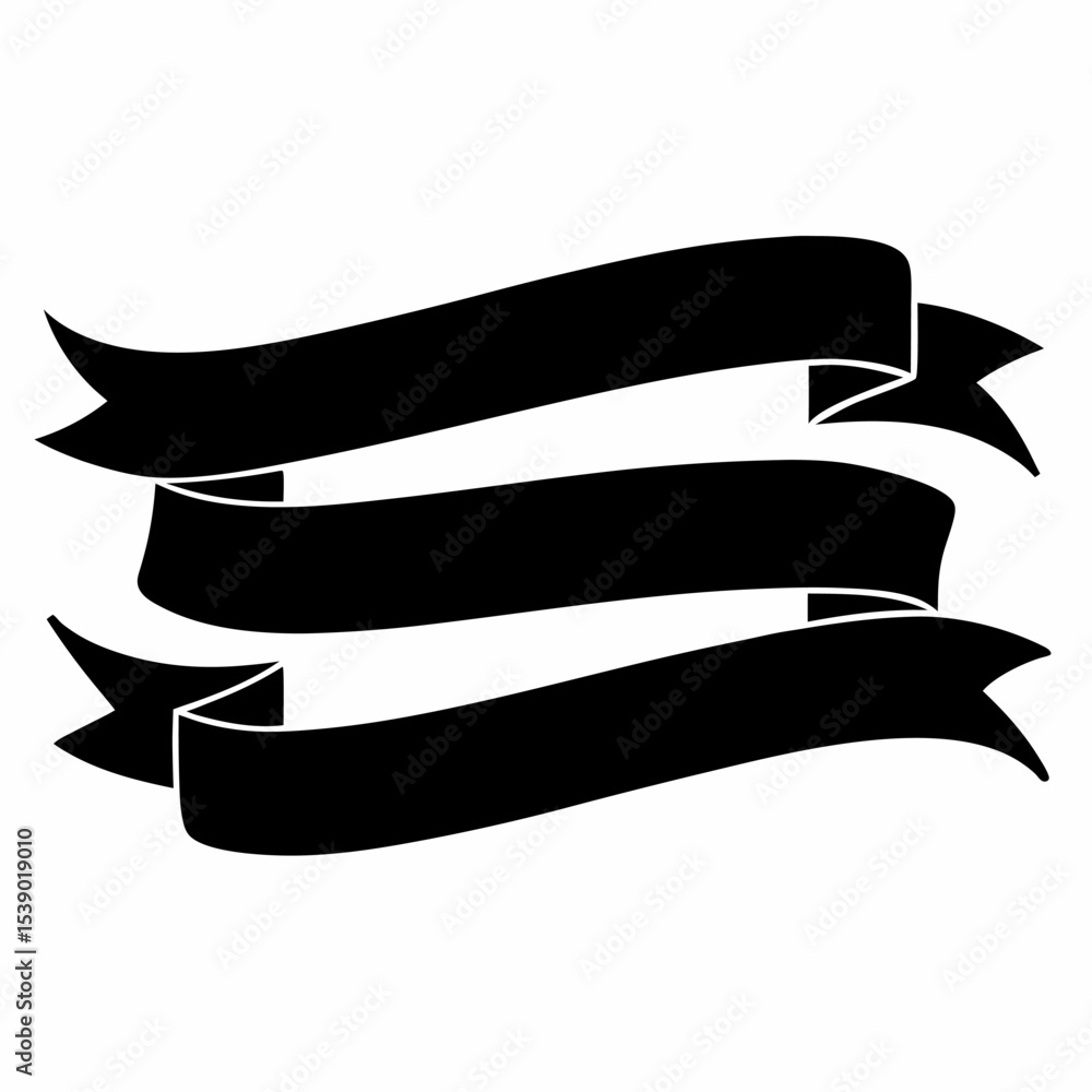 Blue ribbon vector banner set: a collection of vintage blank scroll flag designs Blue ribbon vector banner set: a collection of vintage blank scroll flag designs