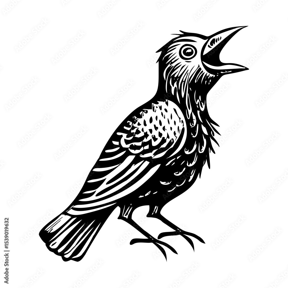 Fototapeta premium A vintage style illustration depicting a bird 