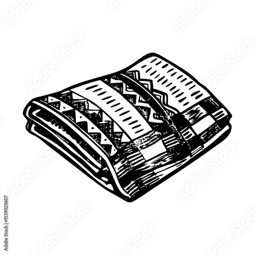 A vintage style illustration showing wool blanket