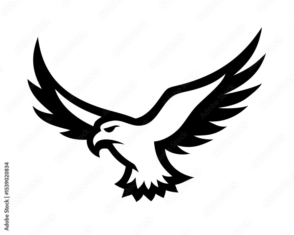 Obraz premium Eagle Icon Logo Template - Predator Bird Silhouette Vector Illustration