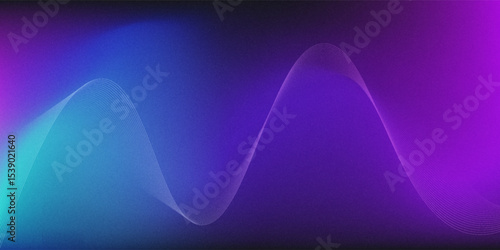 Dark purple, pink blue, gradient background, blurred neon color flow, grainy texture effect, futuristic banner design