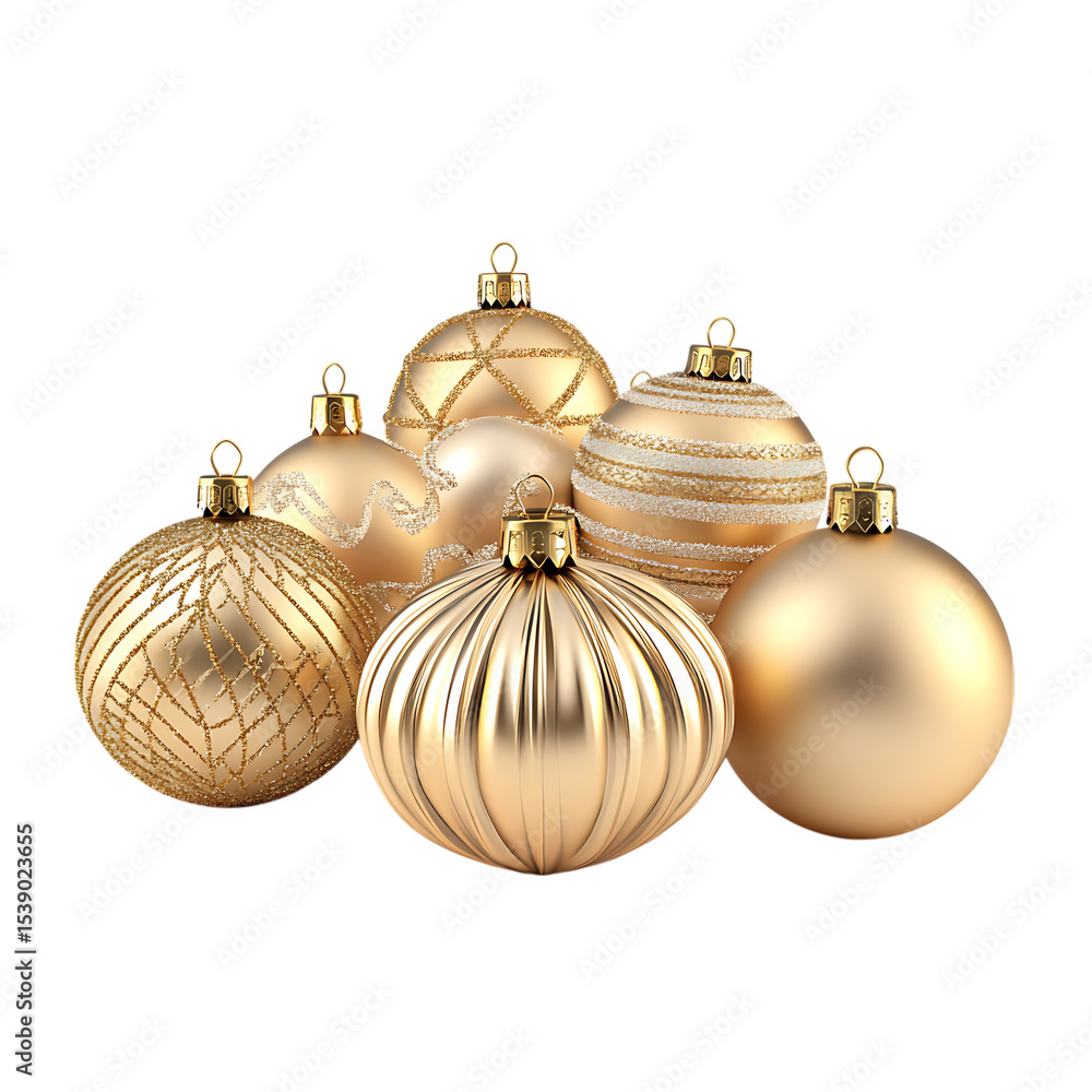 Elegant gold Christmas ornaments, festive decoration. Elegant gold Christmas ornaments, festive decoration.