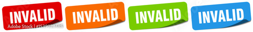 invalid sticker. invalid sticker set on white background