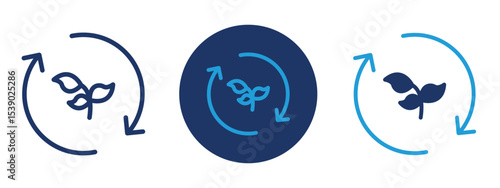 Set of pixel perfect colored Ecological icon with 1 unexpanded, 1 silhouette,  Graphic symbolizing ecological balance and harmony with nature.