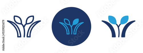 Set of pixel perfect colored nature icon with 1 unexpanded, 1 silhouette,  Leaf and tree icon representing natural world and environmental care.