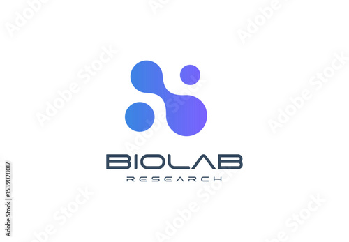 Abstract molecular logo with fusion organic shapes, representing science, biotech, and innovation. Ideal for tech startups, research firms, and data companies. Modern vector logo