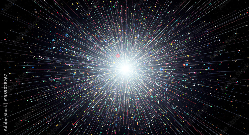 Obraz premium Abstract Technology Network Connection Data Visualization Background