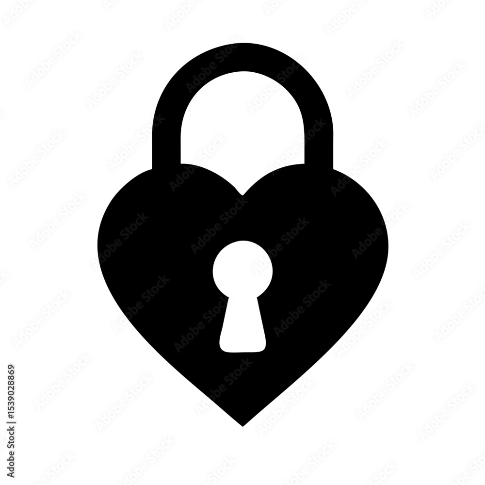 Heart Lock Silhouette Vector | Romantic Love Padlock Clipart for Valentine Designs, Wedding Decor, Tattoo Art, Crafts, and Secure Love Ico Heart Lock Silhouette Vector | Romantic Love Padlock Clipart for Valentine Designs, Wedding Decor, Tattoo Art, Crafts, and Secure Love Ico