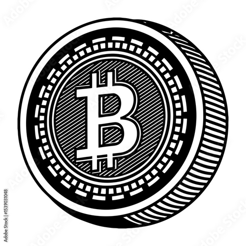 Bitcoin cryptocurrency digital currency decentralized finance crypto blockchain technology coin icon vector