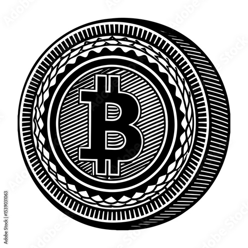 Bitcoin cryptocurrency digital currency decentralized finance blockchain technology vector design