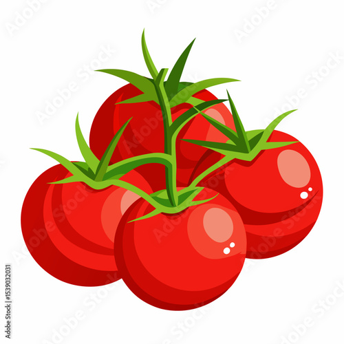 tomato with leaves