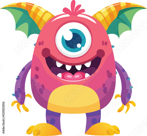 Cute One-Eyed Monster Cartoon
