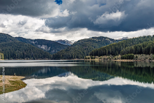 Lake Bolboci in Bucegi National Park, Southern Carpathians in Romania. 