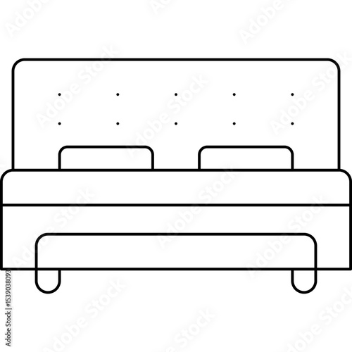 Sleeping bed single icon vector illustration