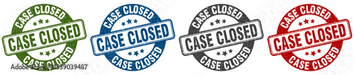 case closed stamp. case closed round stamp set isolated on white background