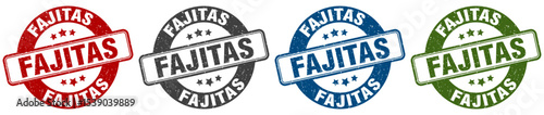 fajitas stamp. fajitas round stamp set isolated on white background