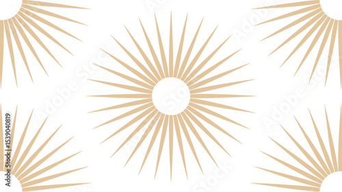 Abstract sunburst pattern background design wallpaper art deco golden rays decorative texture element vector editable stock vector illustration