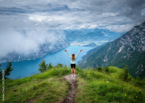 Young woman on the trail on...