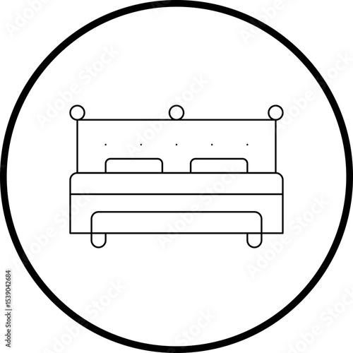 Master bed single icon vector illustration