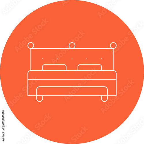 Master bed single icon vector illustration